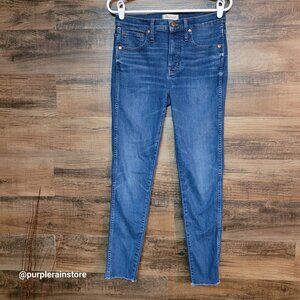 Madewell Jeans 28 Skinny 9" High Rise Paloma Wash J6515 Tummy Control Raw Hem